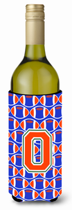 Monogram Letter Football Wine Bottle Hugger - 638508052179