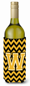 Monogram Letter Chevron Wine Bottle Hugger - 638508016959