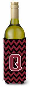 Monogram Letter Chevron Wine Bottle Hugger - 638508016119