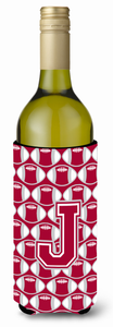 Monogram Letter Football Wine Bottle Hugger - 638508037848