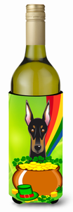 Dog St. Patrick's Day Design Wine Bottle Hugger - 638508208361