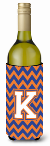 Monogram Letter Chevron Wine Bottle Hugger - 638508033956
