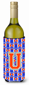 Monogram Letter Football Wine Bottle Hugger - 638508052230