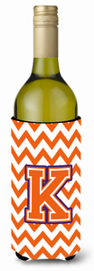 Monogram Letter Chevron Wine Bottle Hugger - 638508035516
