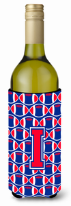 Monogram Letter Football Wine Bottle Hugger - 638508046659