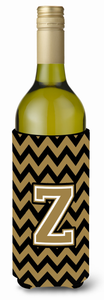 Monogram Letter Chevron Wine Bottle Hugger - 638508014900