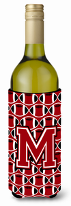 Monogram Letter Football Wine Bottle Hugger - 638508044358