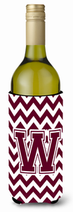Monogram Letter Chevron Wine Bottle Hugger - 638508015655
