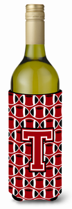 Monogram Letter Football Wine Bottle Hugger - 638508044426
