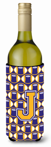 Monogram Letter Football Wine Bottle Hugger - 638508037060
