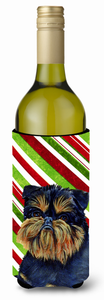 Candy Cane Holiday Christmas Design with Dog Wine Bottle Hugger - 615872713523