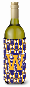 Monogram Letter Football Wine Bottle Hugger - 638508037190