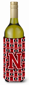 Monogram Letter Football Wine Bottle Hugger - 638508044365