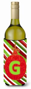 Christmas Ornament Holiday Monogram Wine Bottle Hugger - 615872724147