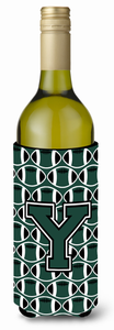 Monogram Letter Football Wine Bottle Hugger - 638508042675