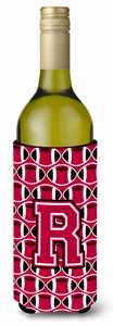Monogram Letter Football Wine Bottle Hugger - 638508049087