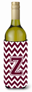 Monogram Letter Chevron Wine Bottle Hugger - 638508015686