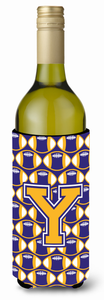 Monogram Letter Football Wine Bottle Hugger - 638508037213