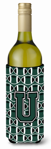 Monogram Letter Football Wine Bottle Hugger - 638508042637