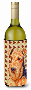 Fall Leaves Design with Dog Wine Bottle Hugger - 615872700172