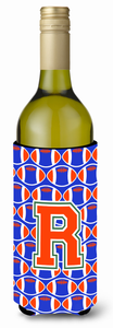Monogram Letter Football Wine Bottle Hugger - 638508052209