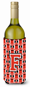 Monogram Letter Football Wine Bottle Hugger - 638508039361