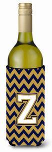Monogram Letter Chevron Wine Bottle Hugger - 638508031761