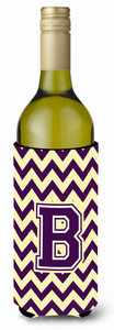 Monogram Letter Chevron Wine Bottle Hugger - 638508032300