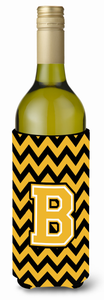 Monogram Letter Chevron Wine Bottle Hugger - 638508016744