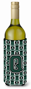 Monogram Letter Football Wine Bottle Hugger - 638508042590