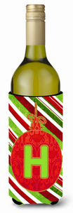 Christmas Ornament Holiday Monogram Wine Bottle Hugger - 615872724154