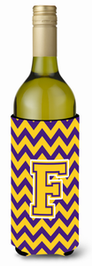 Monogram Letter Chevron Wine Bottle Hugger - 638508007322