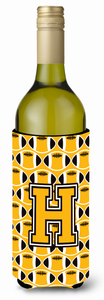 Monogram Letter Football Wine Bottle Hugger - 638508049766