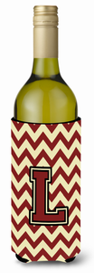 Monogram Letter Chevron Wine Bottle Hugger - 638508034748