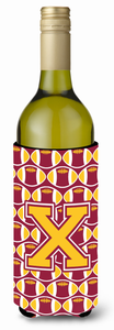 Monogram Letter Football Wine Bottle Hugger - 638508050700