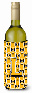 Monogram Letter Football Wine Bottle Hugger - 638508049803