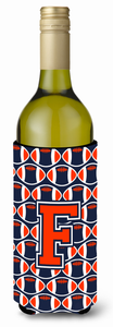 Monogram Letter Football Wine Bottle Hugger - 638508038586