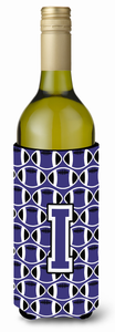 Monogram Letter Football Wine Bottle Hugger - 638508040176