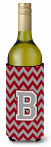 Monogram Letter Chevron Wine Bottle Hugger - 638508008848