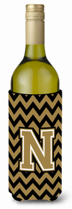 Monogram Letter Chevron Wine Bottle Hugger - 638508014788