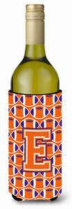 Monogram Letter Football Wine Bottle Hugger - 638508043252