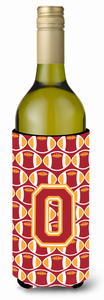 Monogram Letter Football Wine Bottle Hugger - 638508041791