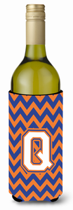 Monogram Letter Chevron Wine Bottle Hugger - 638508034014