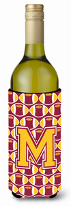 Monogram Letter Football Wine Bottle Hugger - 638508050595