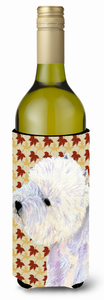 Fall Leaves Design with Dog Wine Bottle Hugger - 615872699995