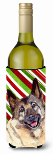 Candy Cane Holiday Christmas Design with Dog Wine Bottle Hugger - 615872701421