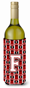Monogram Letter Football Wine Bottle Hugger - 638508051301