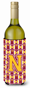 Monogram Letter Football Wine Bottle Hugger - 638508050601