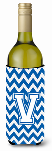 Monogram Letter Chevron Wine Bottle Hugger - 638508010346