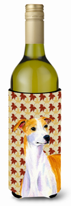 Fall Leaves Design with Dog Wine Bottle Hugger - 615872700110